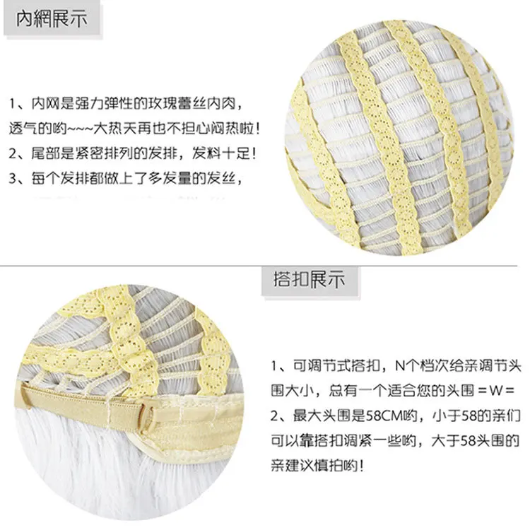 شعر مستعار اصطناعي طويل أبيض أرجواني مزيج أنيمي زي تأثيري شعر الحفلات ألياف مقاومة للحرارة للنساء #6