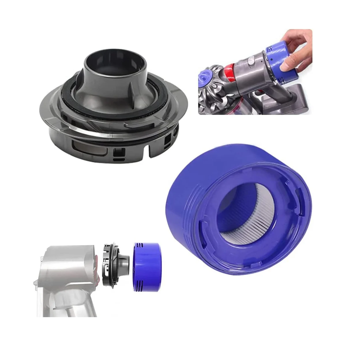 A06P-Motor Rear Cover with Rear Filter Kit for Dyson V7 V8 Vacuum Cleaner Accessories