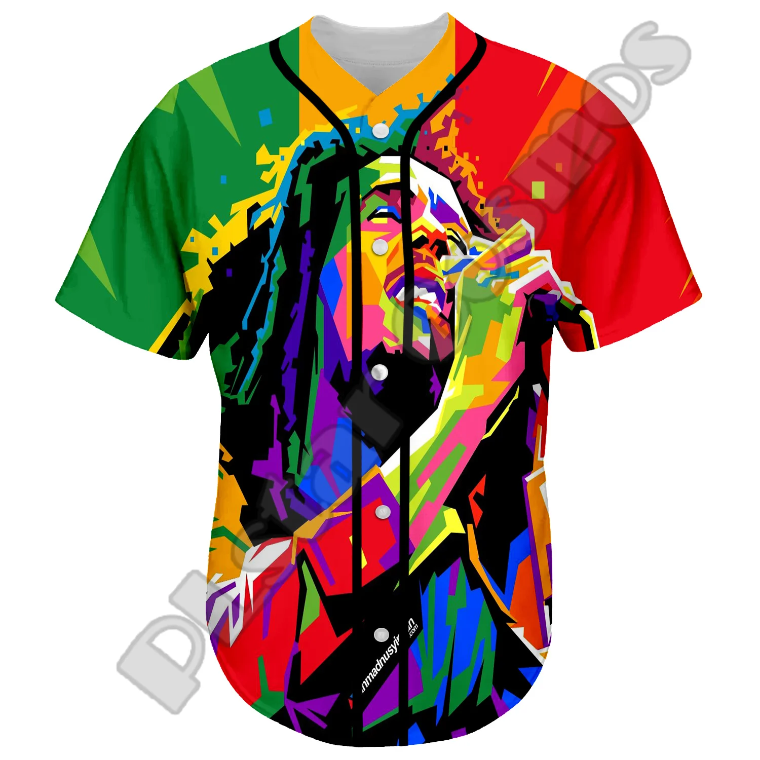 Bob Marley Reggae Black Legend MusicianRastafari Lion Tattoo 3DPrint Summer Baseball Shirts Jersey Casual Unisex Short Sleeves D