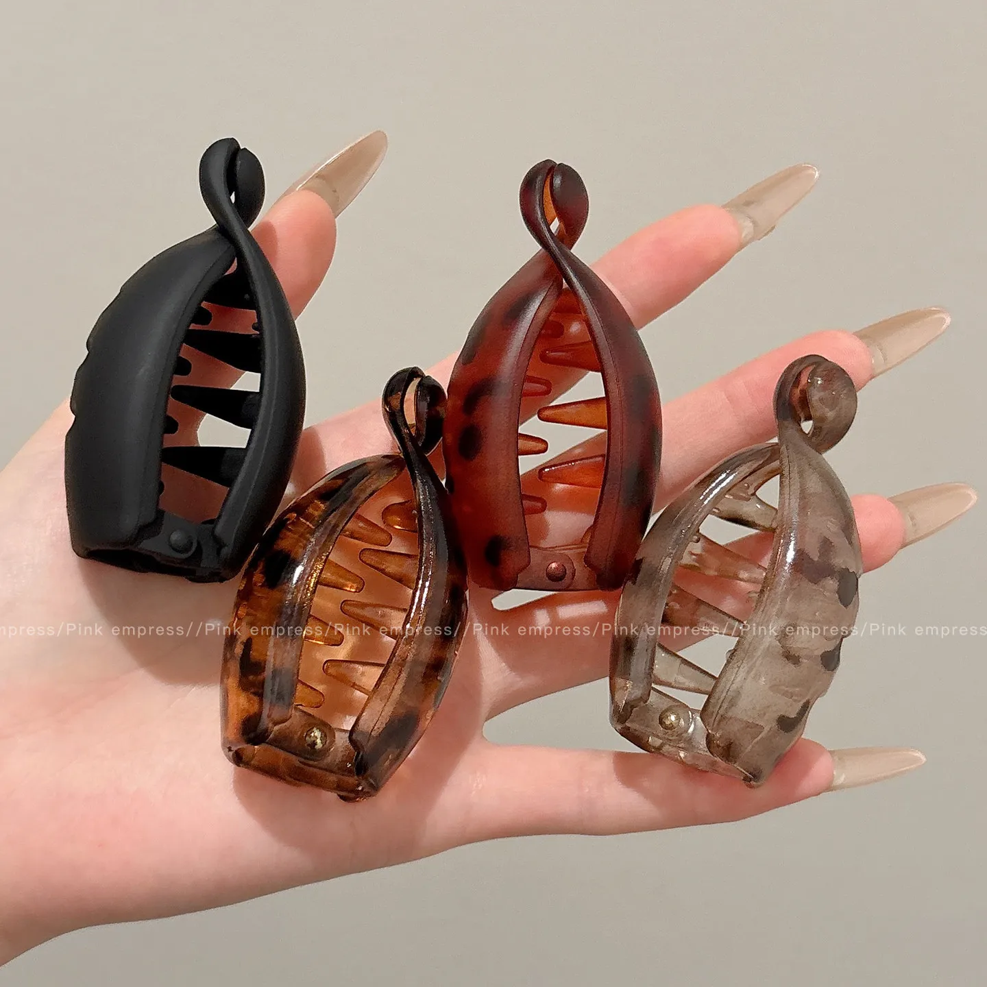 Winzige Bananenklammern, modische vertikale Kunststoffklammern für Damen, elegante Haarnadeln für hohe Pferdeschwänze, Twist-Clips, einfache Haaraccessoires – Detail 4