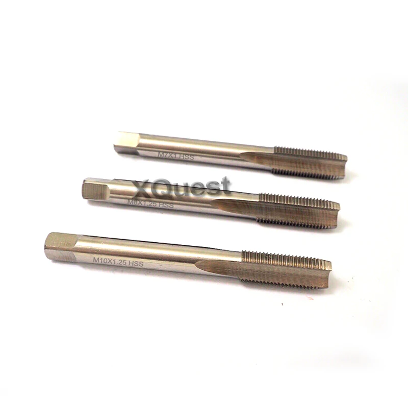 XQuest HSS Hand tap M6X0.75 M6X0.5 Plug taper M7X0.75 M7X0.5 M7X1 Metric Fine Thread Straight Flute taps M8X0.5 M8X1 M9X0.75