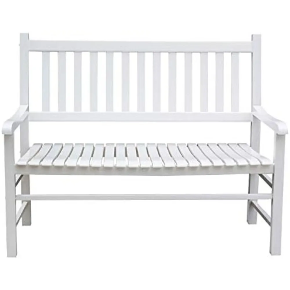 Garden Bench 2 Seat, Classic Slat Back and Seat Style, Outdoor Bench