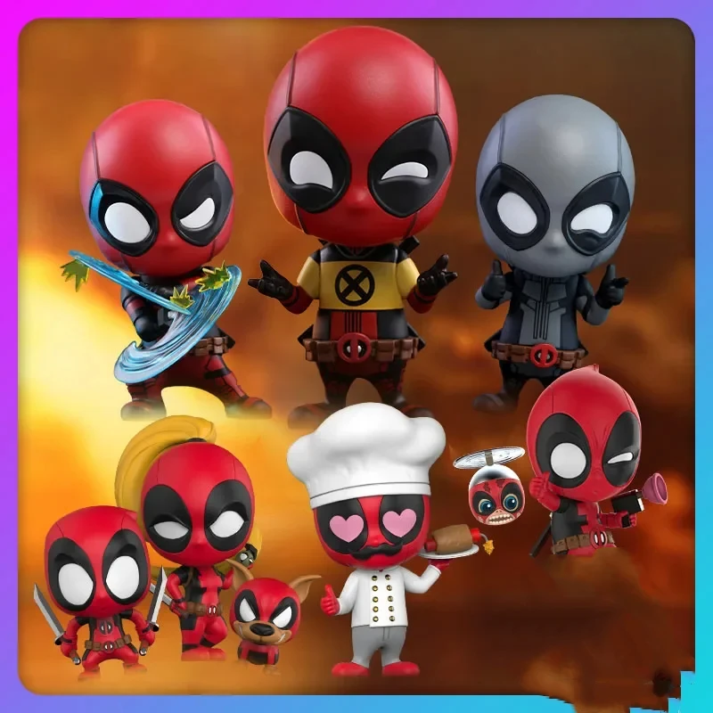 Hot Toys Action Figure Cosbaby Deadpool Mini Collectible Pvc Model Gk Doll Deadpool Set Figurine Collection Decorative Ornaments