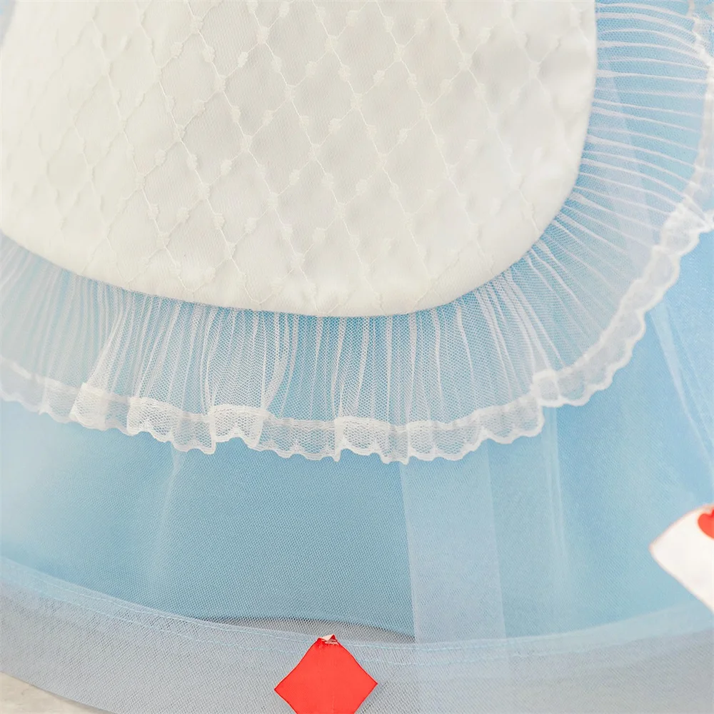 Girls Alice Princess Dress Maid Cosplay Lolita Party Dresses Baby Girl 1st Fashion Birthday Bow Gift Toddler Summer Holiday Wear