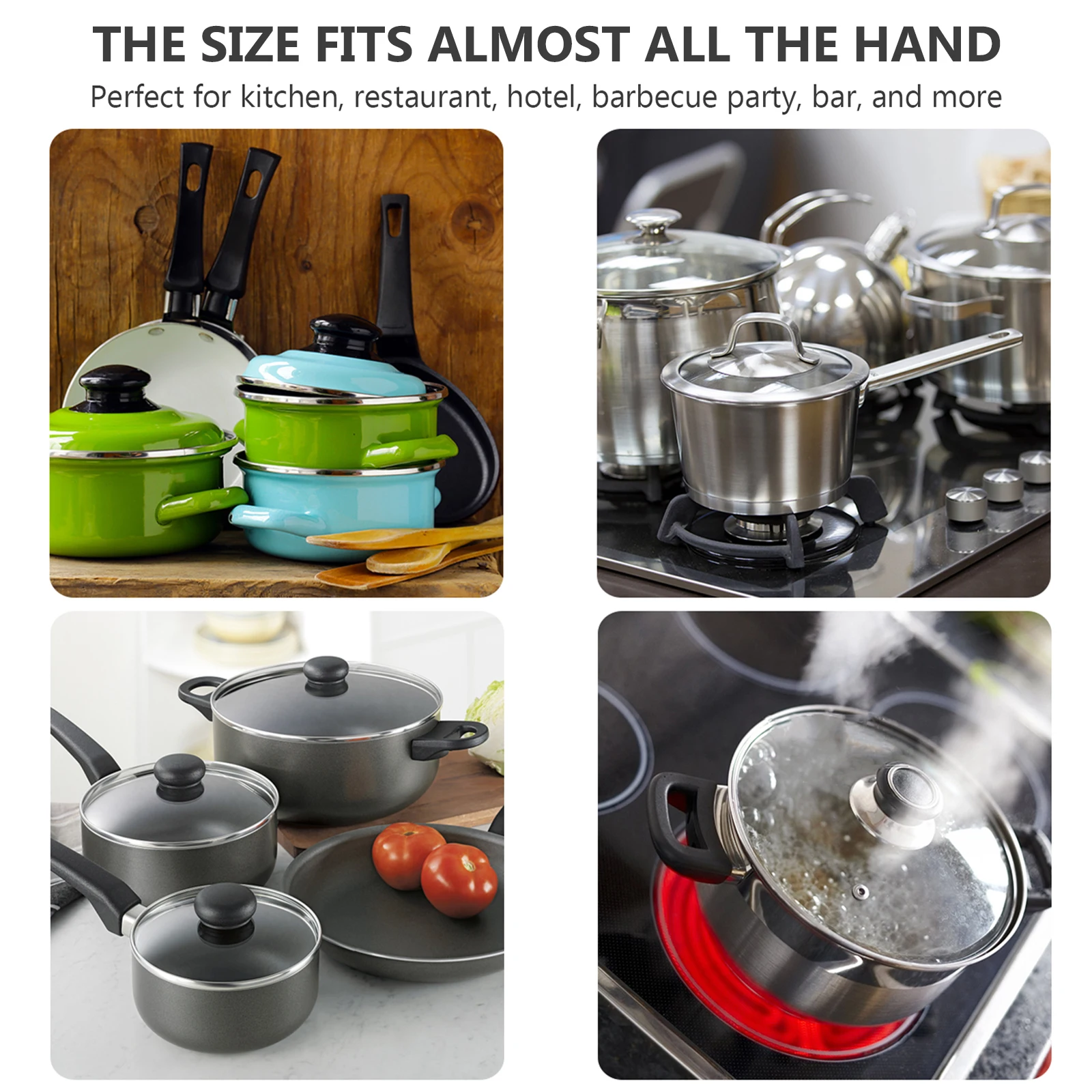 

2pcs Triangle Hats Heat Proof Pot Caps For Kitchen Microwave Oven Reusable Cotton Handle Cover Cooking Supplies Household Pot