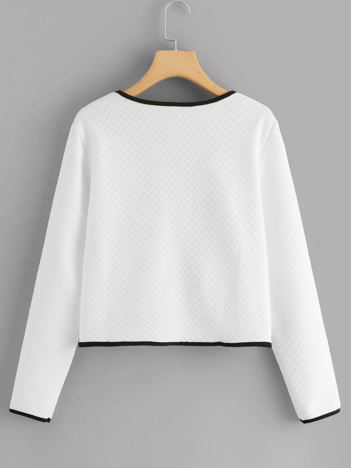 Dámská podzimní a zimní módní bunda s kontrastním lemováním - náhled 2