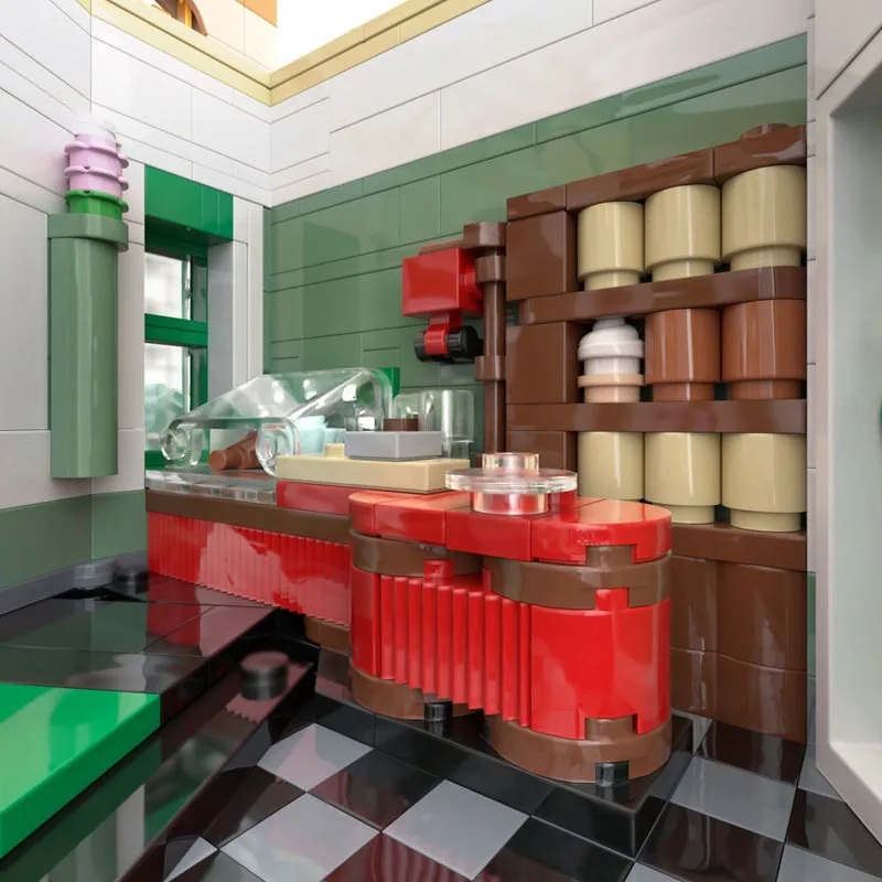 Medieval Castle Model Moc Building Bricks Cafe Fleur Model Technology Modular Blocks Gifts Christmas Toys Sets Assembly