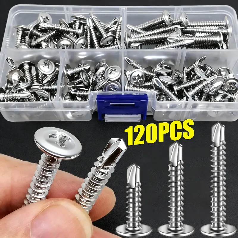 

Self-Tapping Metal Drilling Screw 410 Stainless Steel Cross Head Screw for Metal Wood Household High-Strength Hardware Fastener