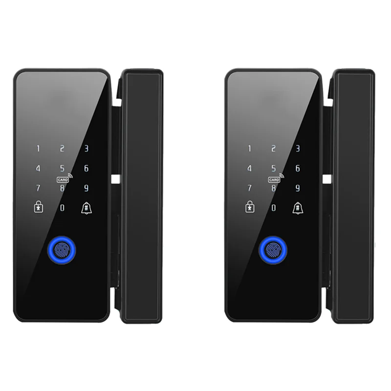A99E-2X Waterproof Tuya Wifi Smart Door Lock Fingerprint Electronic Rim Lock For Glass Door,Style 1