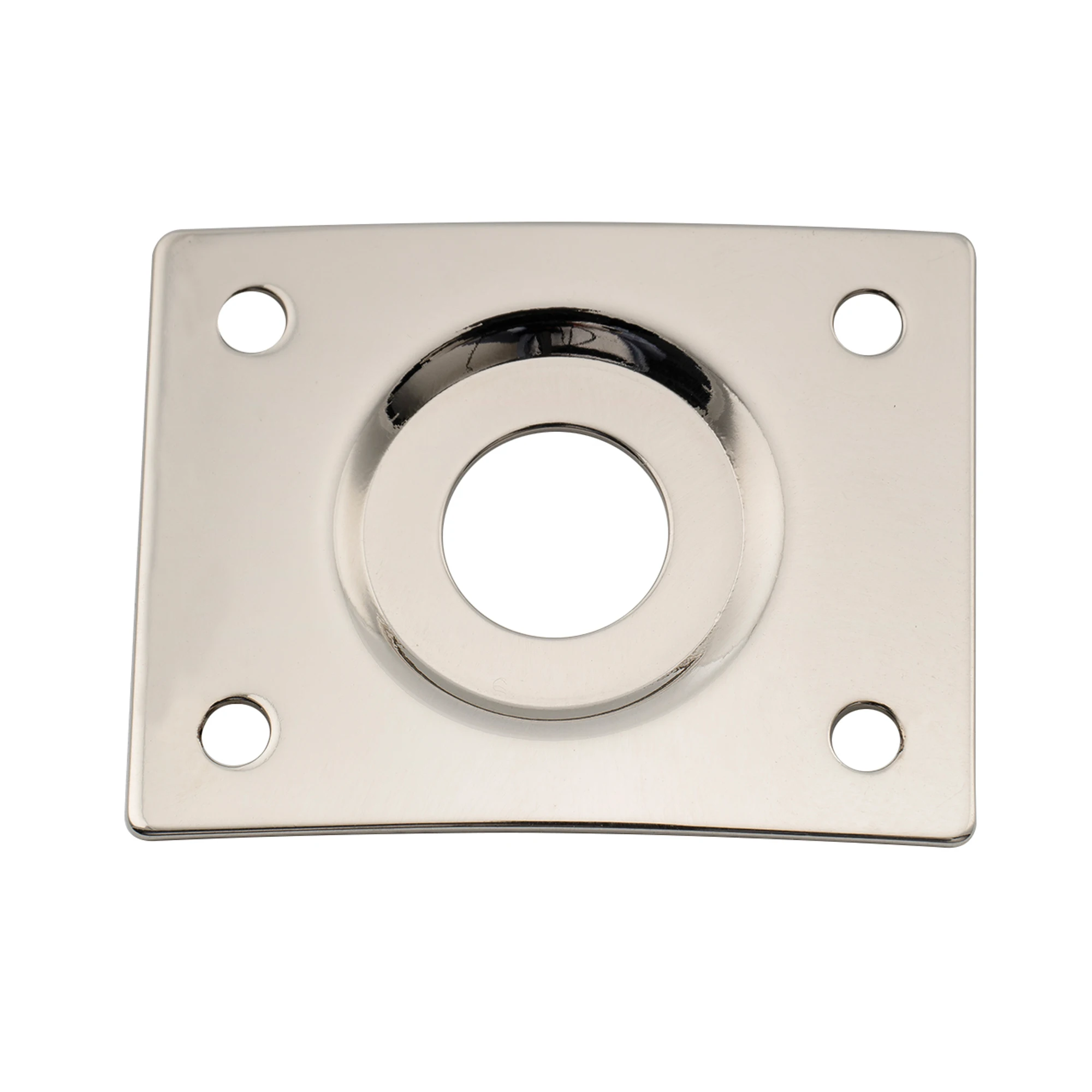 Musiclily Pro Steel Curved Recessed Rectangle Jack Socket Plate 10mm Hole for Electric Guitar Bass