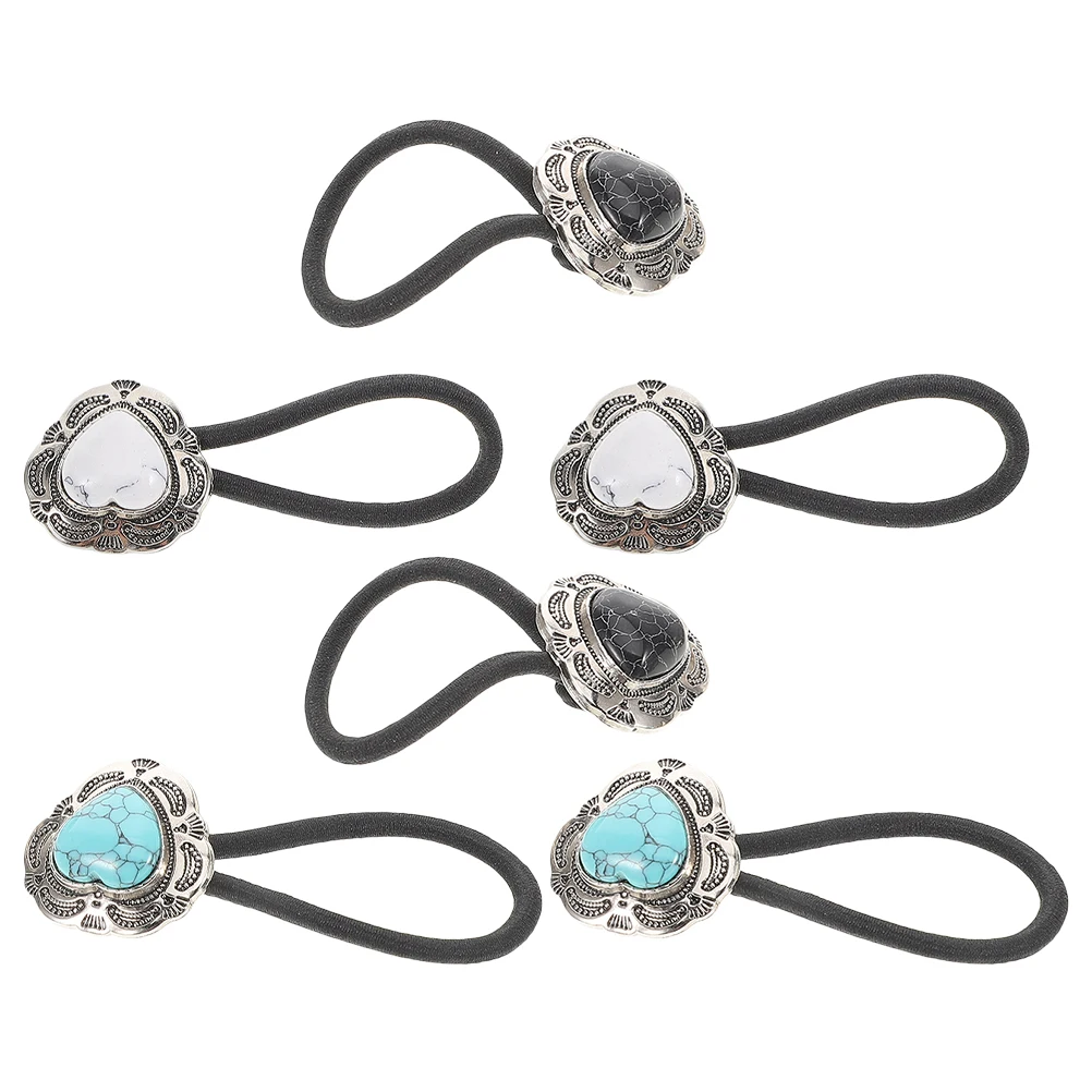 

6Pcs Boho Metal Hair Ties Heart-Shaped Ponytail Holders Fashion Hair Accessories for Women Girls Fashion Accessories for Women