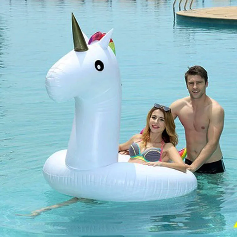 175cm Giant unicorn aquatic toys Inflatable pool float swimming ring pool party Inflatable float life buoy Swimming Circle