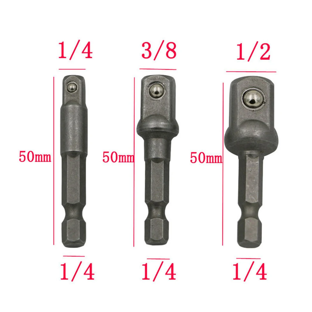 1/3pcs Socket Adapter 1/4 Hex Shank Extension Drill Bits Bar Set  For Adapt To  For Impact Wrench Screwdriver Handle Tool image 4