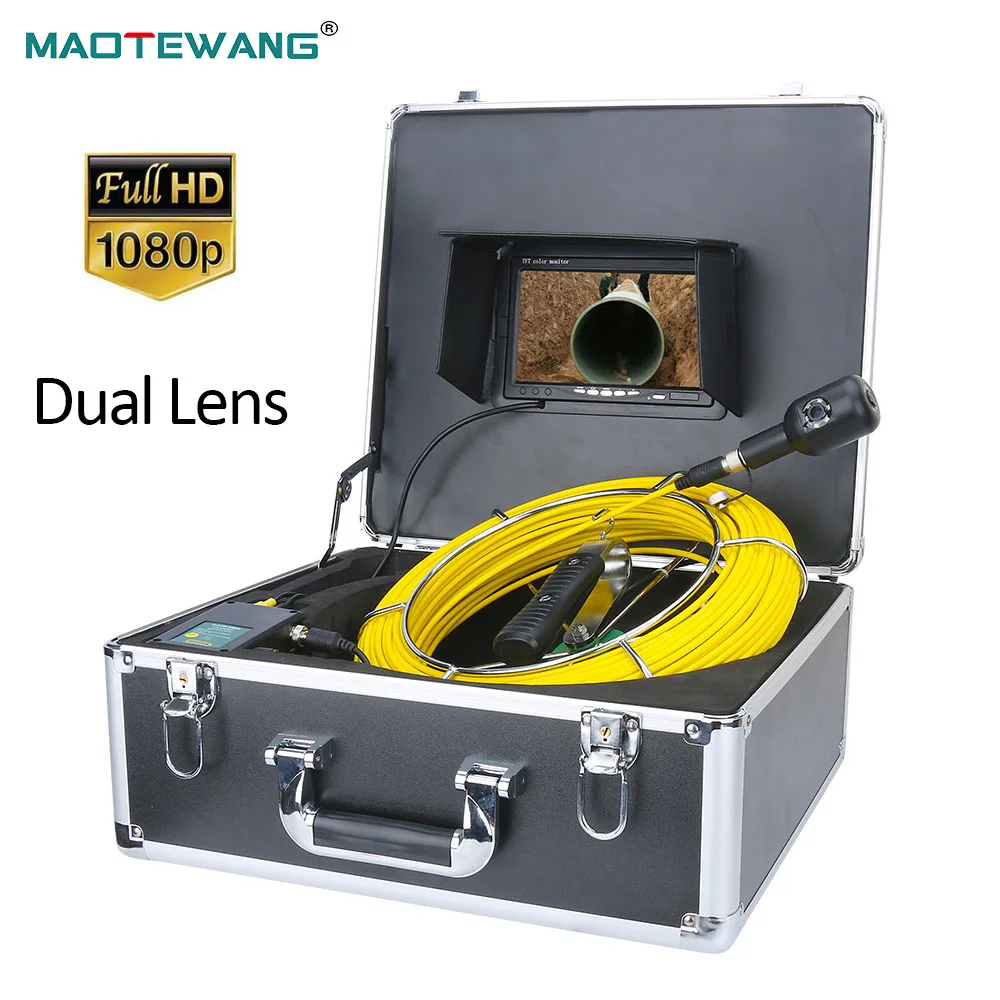 

MAOTEWANG HD 1080P Dual Camera Sewer Pipe Camera With 7inch IPS Color Monitor Drain Industrial Endoscope For Pipe Inspection