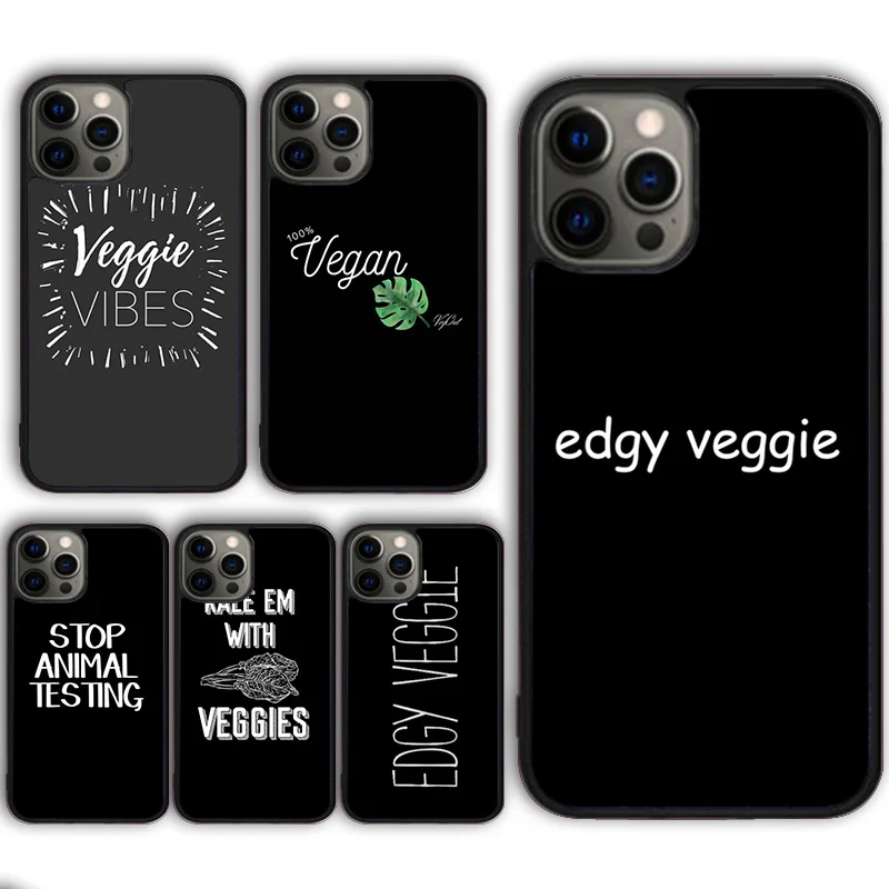 Go Vegan Food Vegetarians VEGGIE Quotes Phone Case for iPhone 16 15 SE2020 13 14 11 12 Mini Pro Max 6 7 8 coque fundas Shell