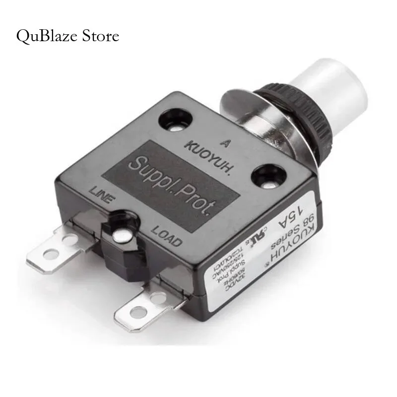 

KUOYUH 98 Series 15A Manual Reset Thermal Overload Protector Switch 3A-50A Straight Screw Pin Mini Circuit Breaker