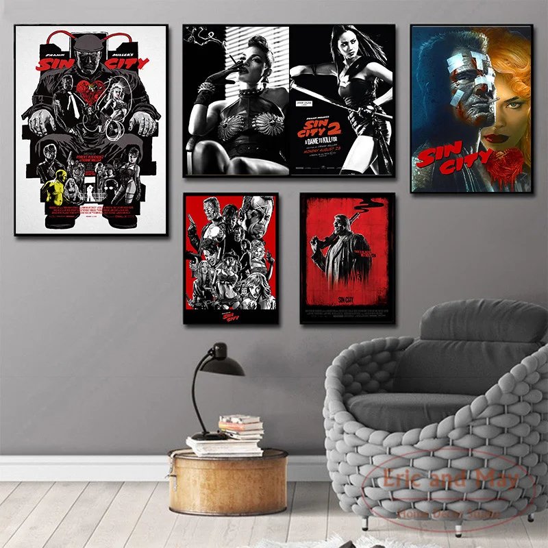 Sin City Movie Print Art Canvas Poster For Living Room Decor Home Wall Picture
