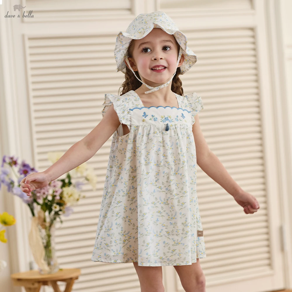

Dave Bella Girls Floral Summer Dress Sweet Cute Children Sleeveless Tank Princess Dress Fashion Cotton Party Outdoor DB2261832