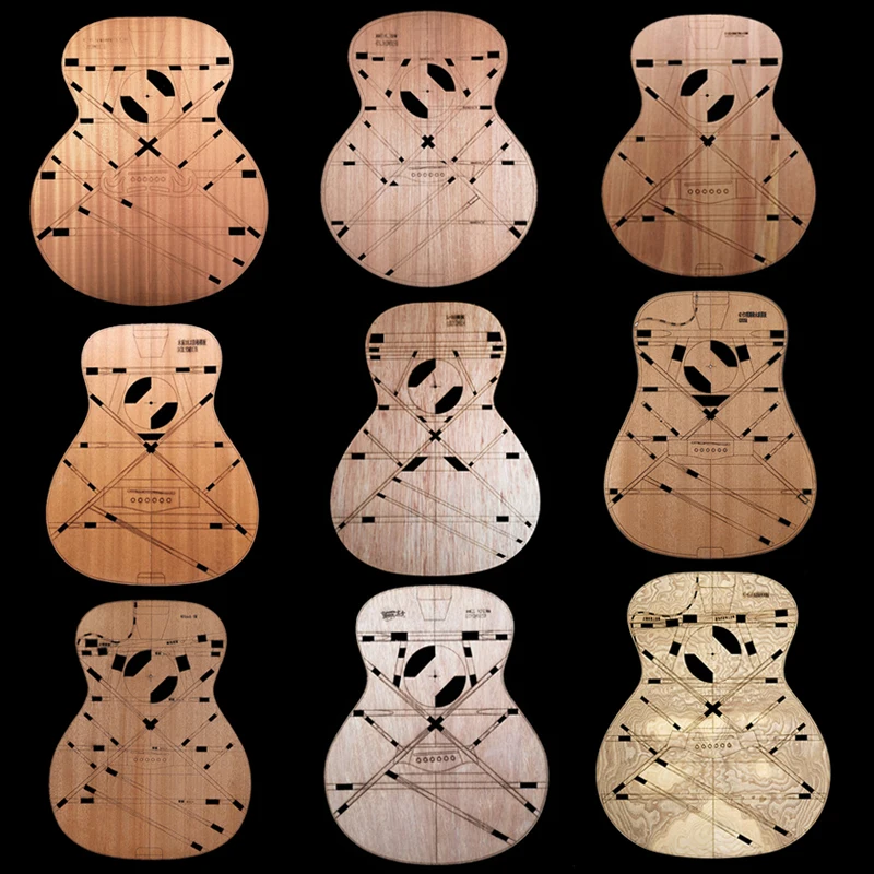 

Acoustic Guitar Template Wooden Model Guitar Sound Beam Position Structure Drawing Line Model