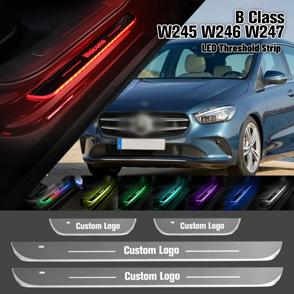 

For Mercedes Benz B Class W245 W246 W247 Car Door Sill Light Customized Logo LED Welcome Threshold Pedal Lamp Accessories