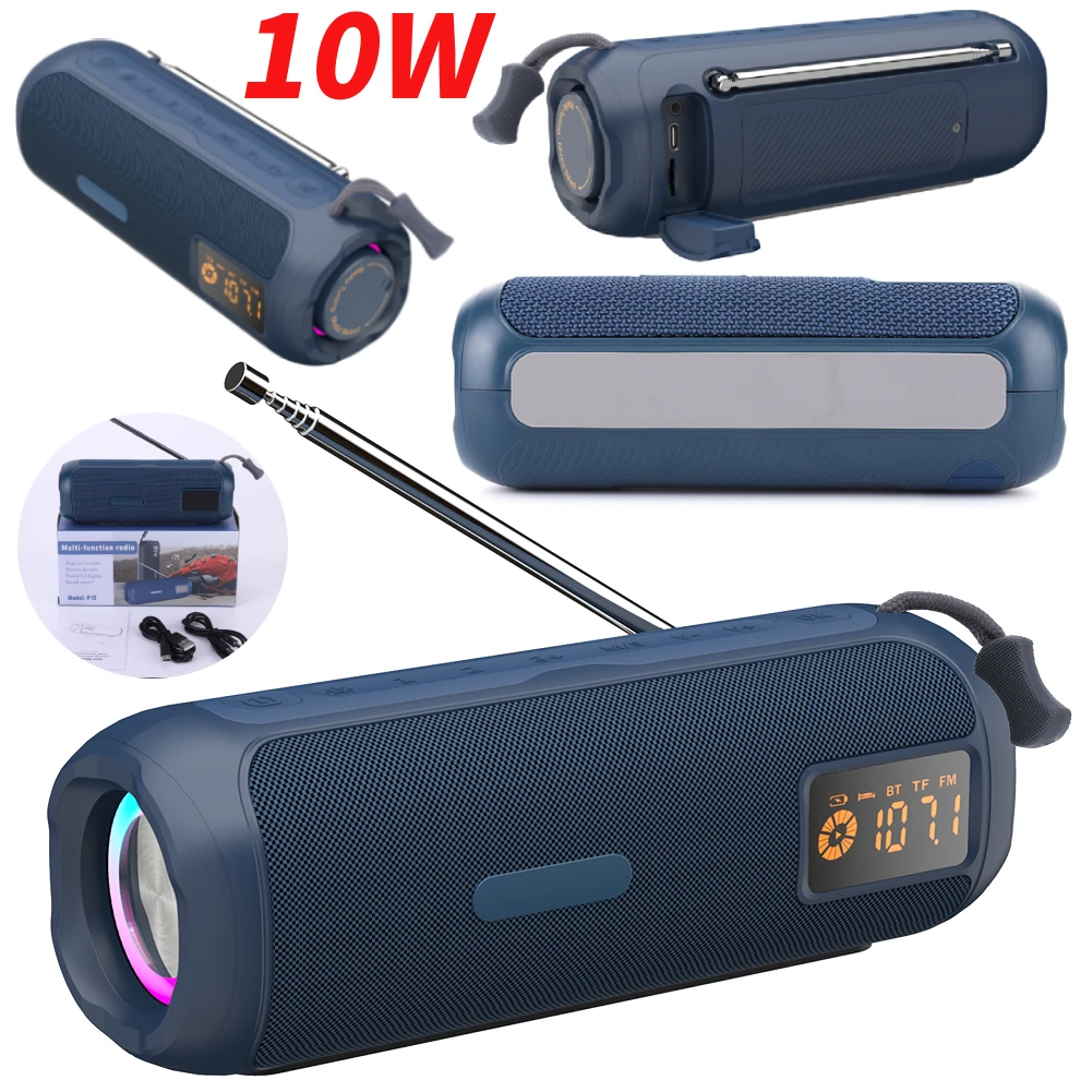 

10W Bluetooth Speaker 4500mAh Rechargeable Portable Wireless Speaker with Card Insert AM FM Radio for Home Party Outdoor Speaker