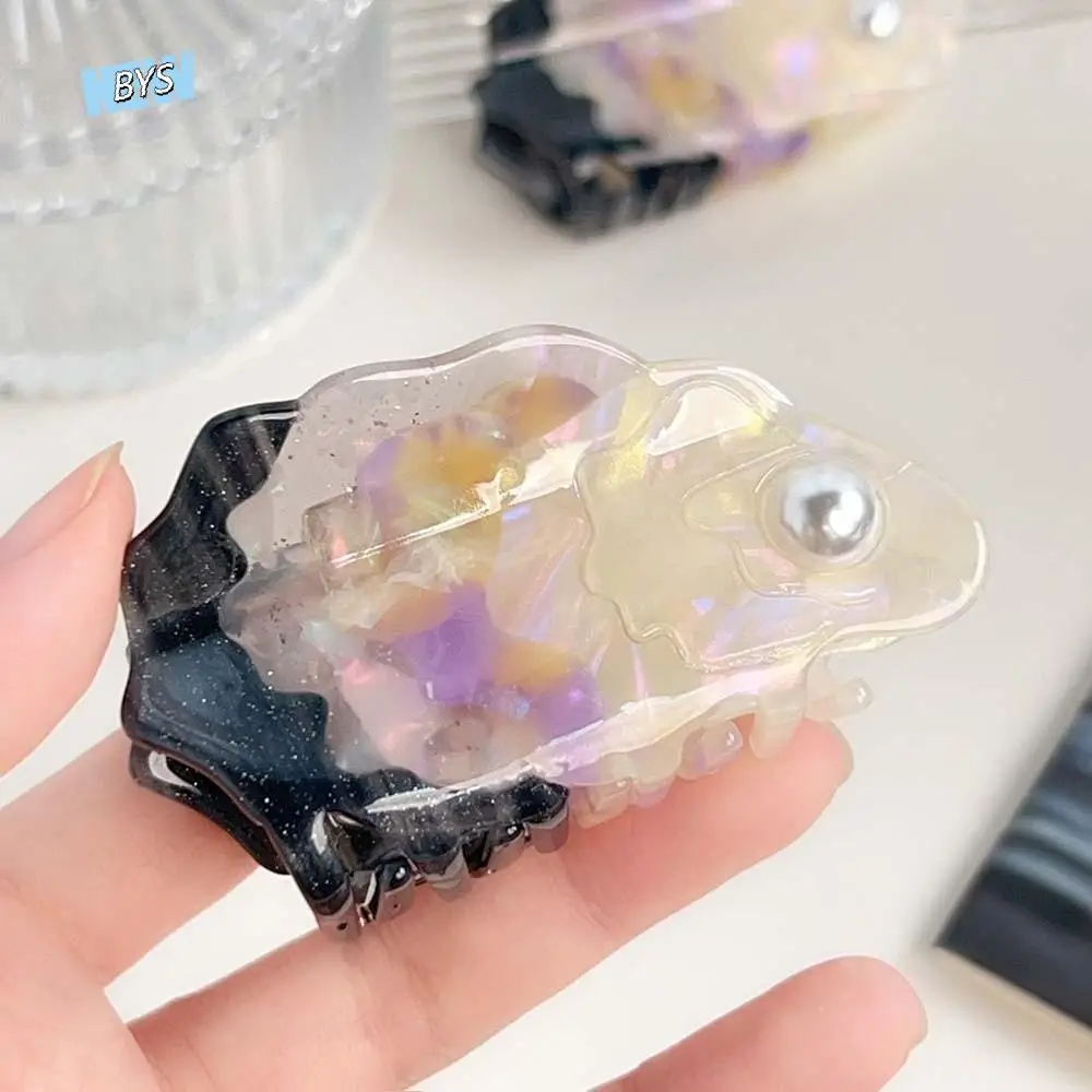 الحلو حمض الخليك مشبك شعر الاكريليك الكورية نمط المحار القرش كليب المحيط سلسلة شاطئ البحر عطلة أغطية الرأس الحبار مشبك شعر الصيف