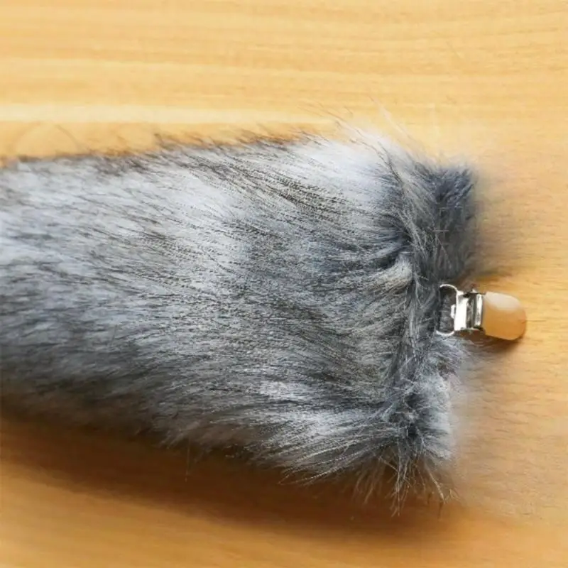 652F Coda volpe, pelliccia sintetica Lupo Volpi Coda gatto Costume cosplay Halloween