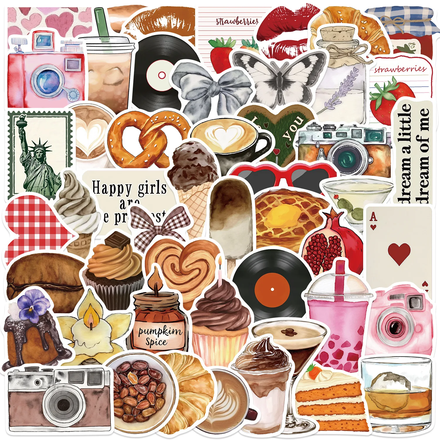 10/30/50PCS Aesthetic Inspirational Sticker Decoration Luggage Laptop Phone Deskt Waterproof Decal Notebook Stationery Stickers
