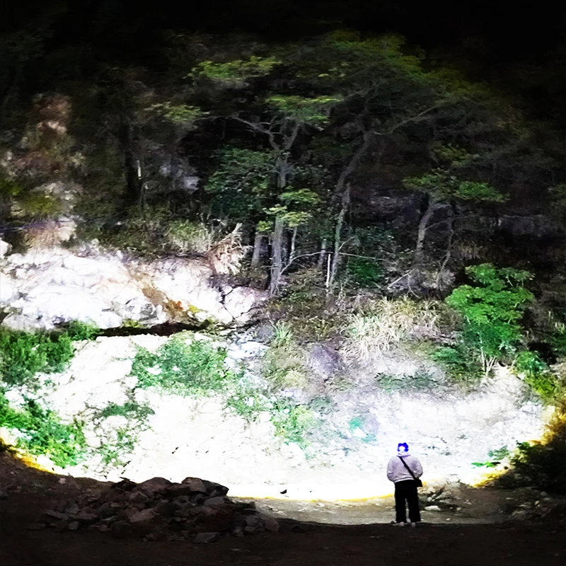 مصباح أمامي بمستشعر حركة، مصباح أمامي فائق السطوع، كشافات أمامية قابلة لإعادة الشحن عبر USB، 5 أوضاع إضاءة، مصابيح أمامية قابلة للتكبير، ضوء الجبين