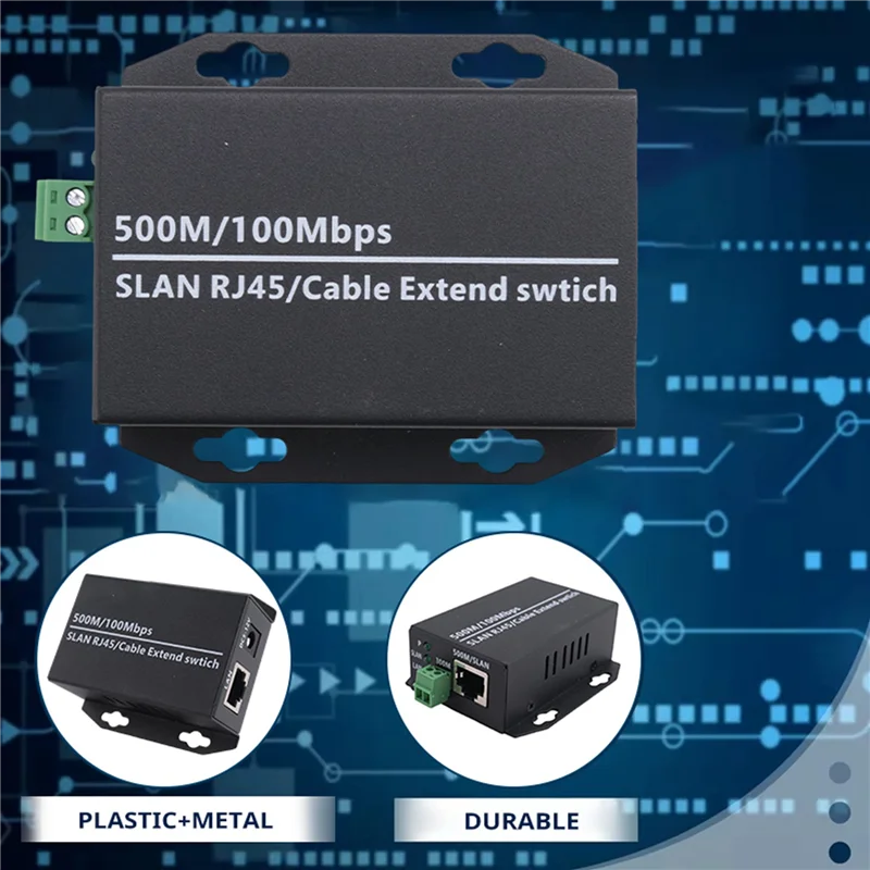 M07K-1Pcs Ethernet IP Extender Over Coax HD Network Kit Eoc Coaxial Cable Transmission Extender For Security CCTV Cameras Durabl