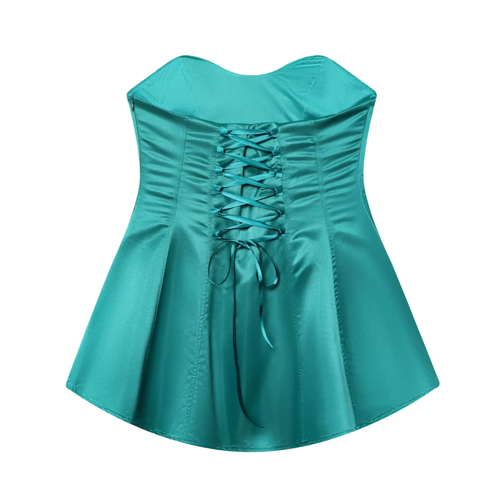 KEYANKETIAN 2026 ربيع جديد المرأة الظهر الصليب تعادل الأشرطة مزين حمالة مشد فستان قصير موضة مثير مائل الرقبة فساتين