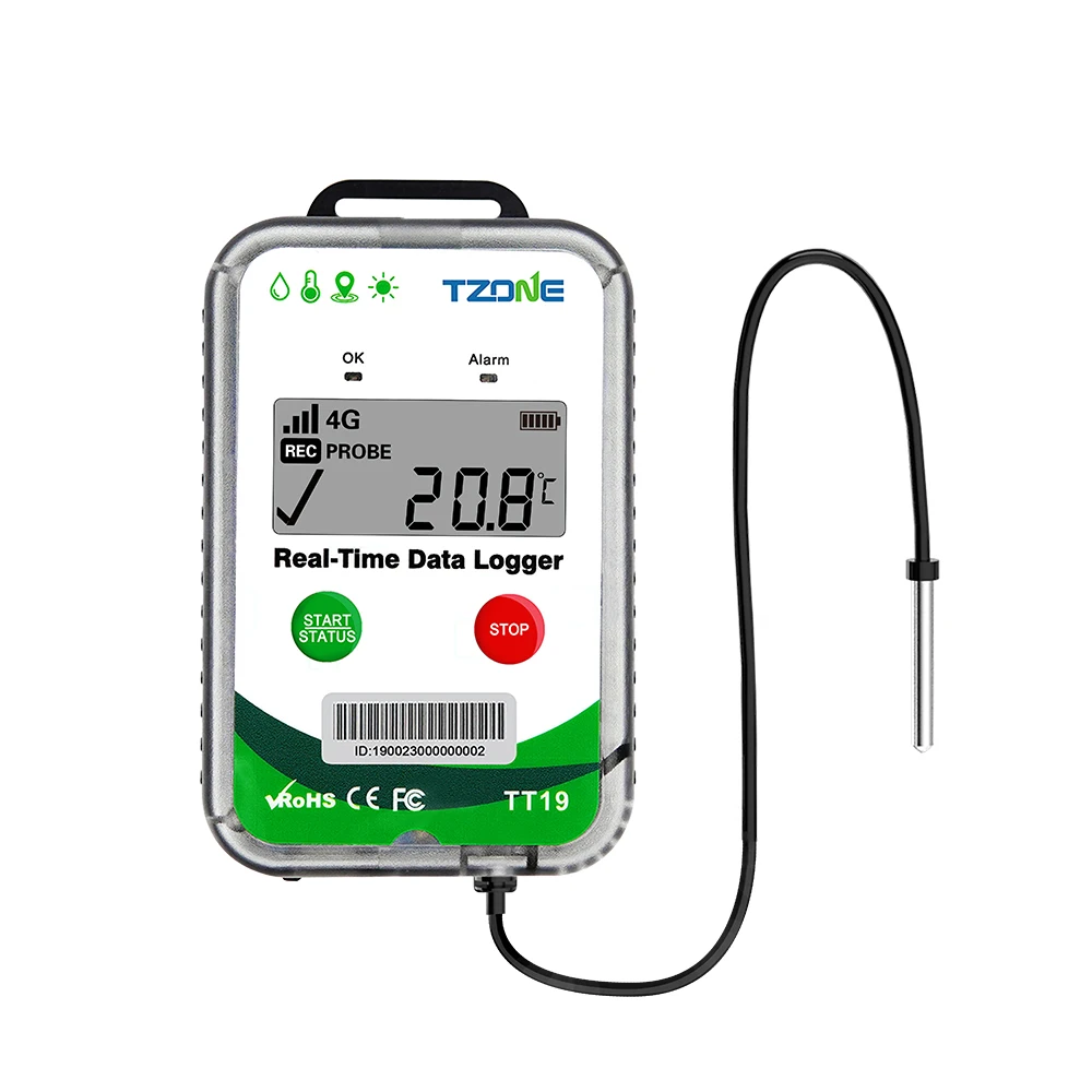 Tzone TT19EX real time cold chain transport temperature monitoring device with GPS location