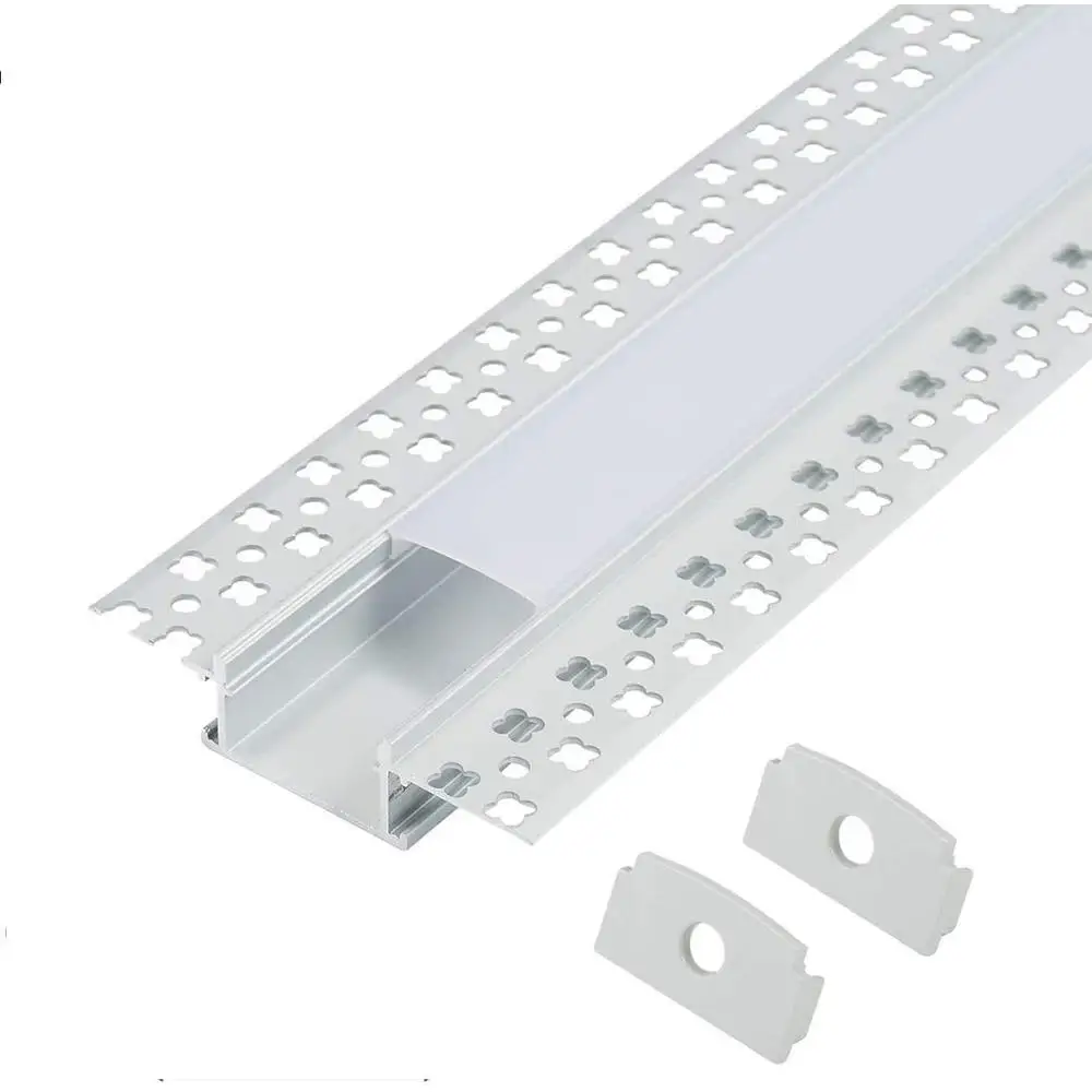 Saluran LED aluminium tanpa pemangkas memperbaiki Indoor gipsum instalasi 6-pak 3.3ft dengan Diffuser ujung topi Philips wastafel panas