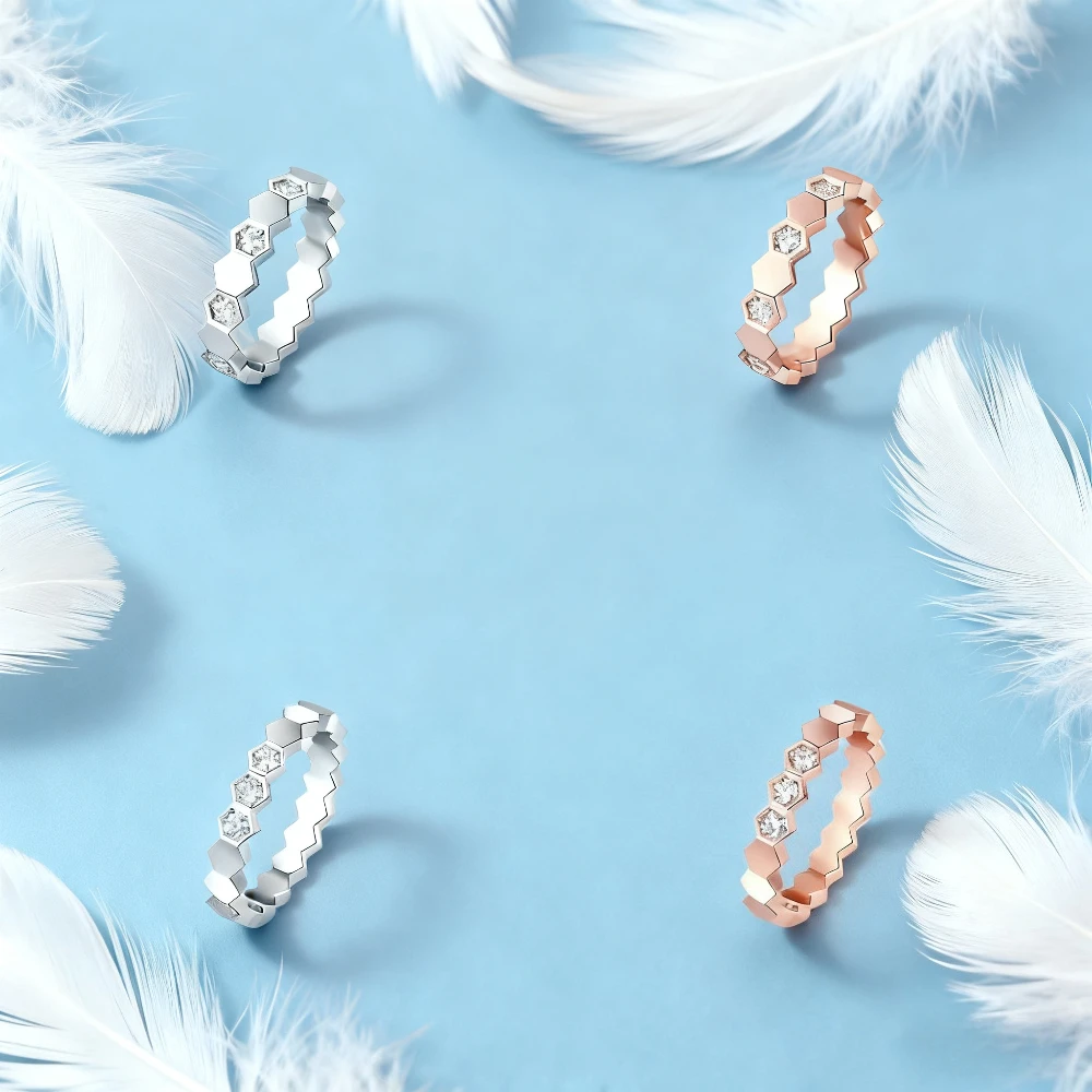 

Элегантные аксессуары 2025 года. Модное и элегантное кольцо в форме сот, простое для повседневного ношения, идеально подходит для вечеринок по случаю дня рождения.