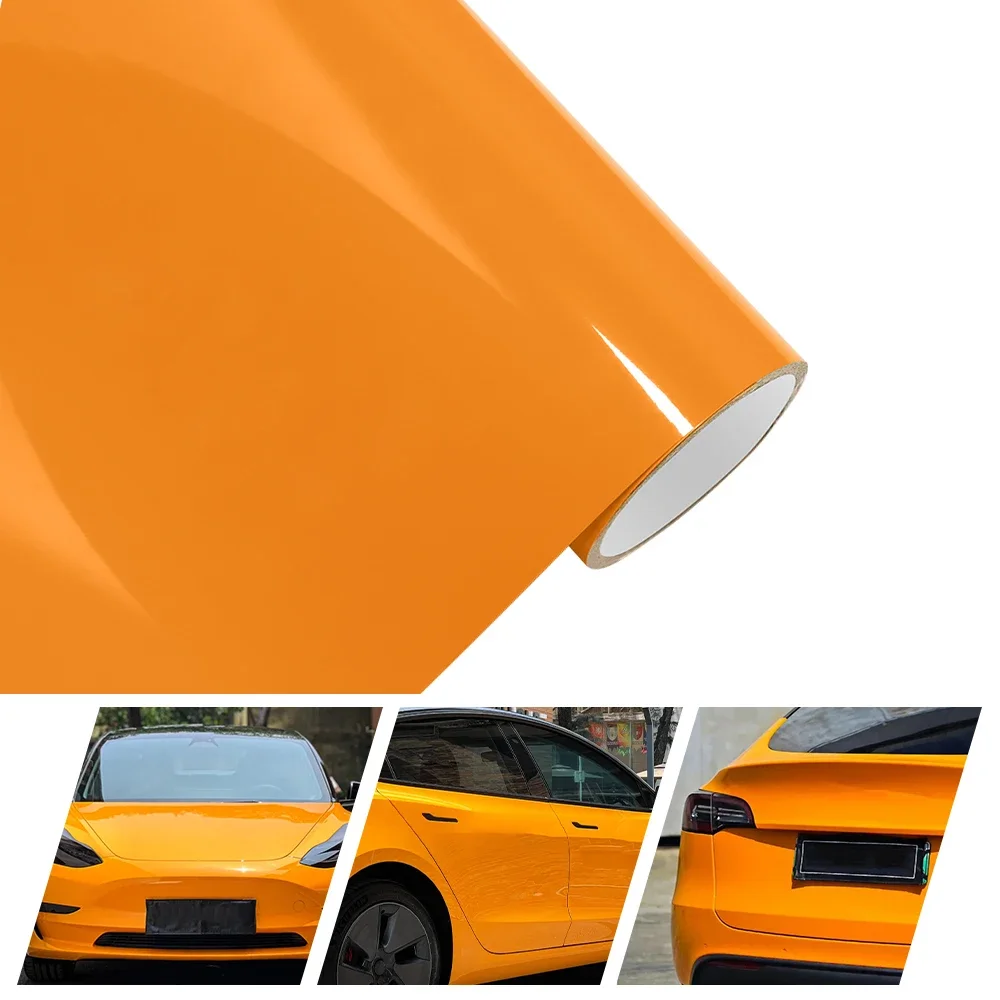 Various Size Crystal Mren Orange Film Vinyl Wrap with Air Bubble Free for Vehicle Stickers Console Cover Auto Decals Accessories