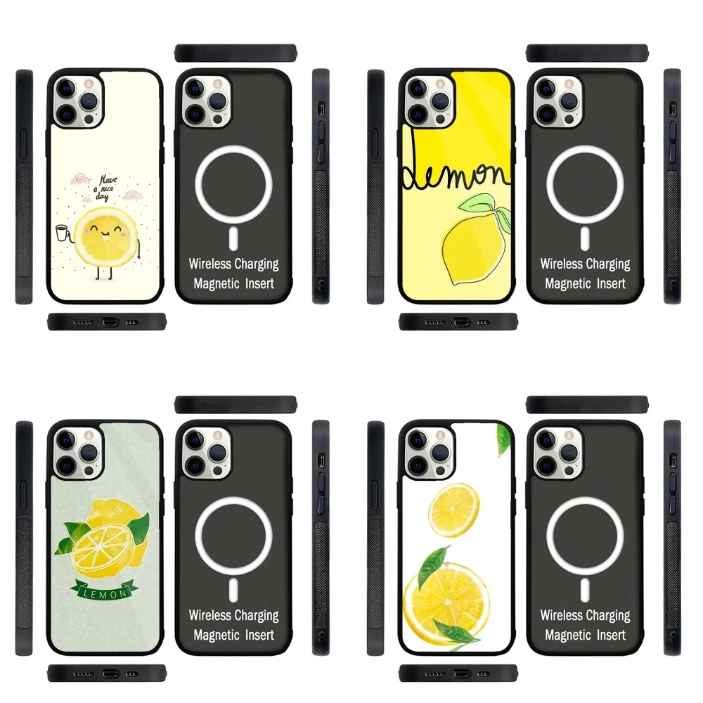 Fruit Lemon  Phone Case Strong Magnetic For IPhone 15,14,13,Pro,Max,Plus,11,12,Mini For Magsafe Wireless Charging