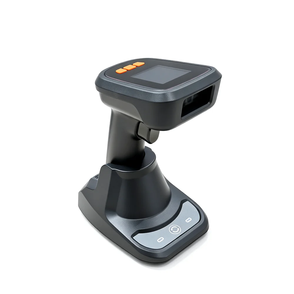 Leshine 1.77” Display Screen Wireless 2.4G USB Barcode Scanner Bluetooth 4.2 1D 2D QR Code for Supermarkets for iOS Android