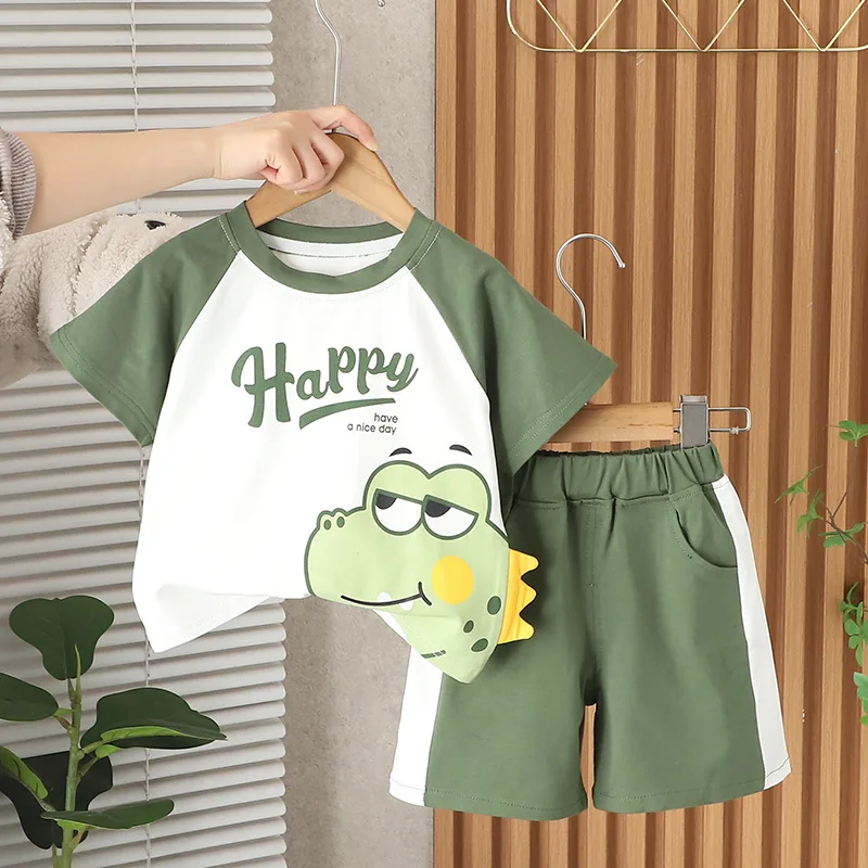 

New Summer Baby Clothes Suit Children Cartoon T-Shirt Shorts 2Pcs/Sets Kids Boys Clothing Set Infant Costume Toddler Tracksuits