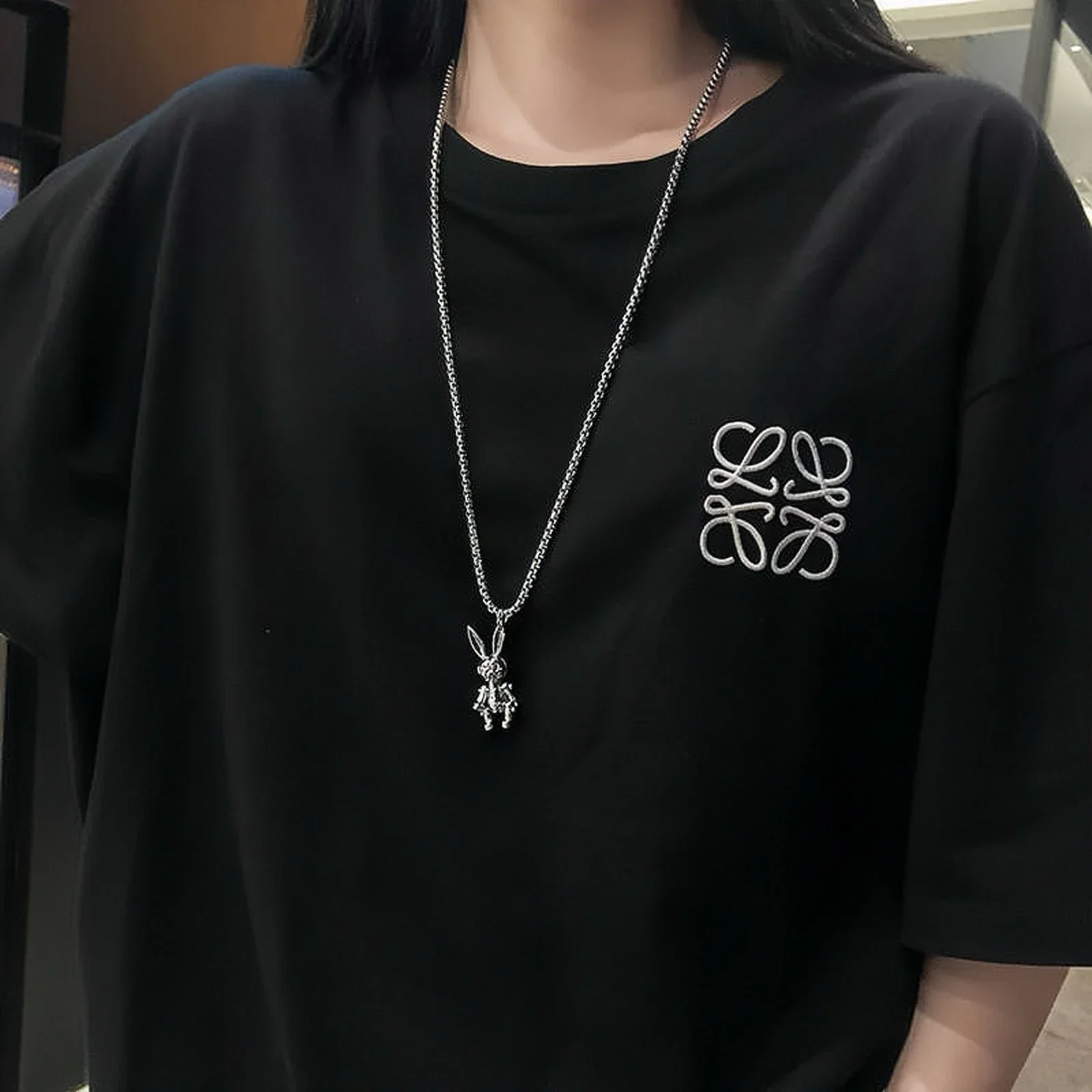 

Hip Hop Simple Personality Rabbit Sweater Chain Versatile Accessories