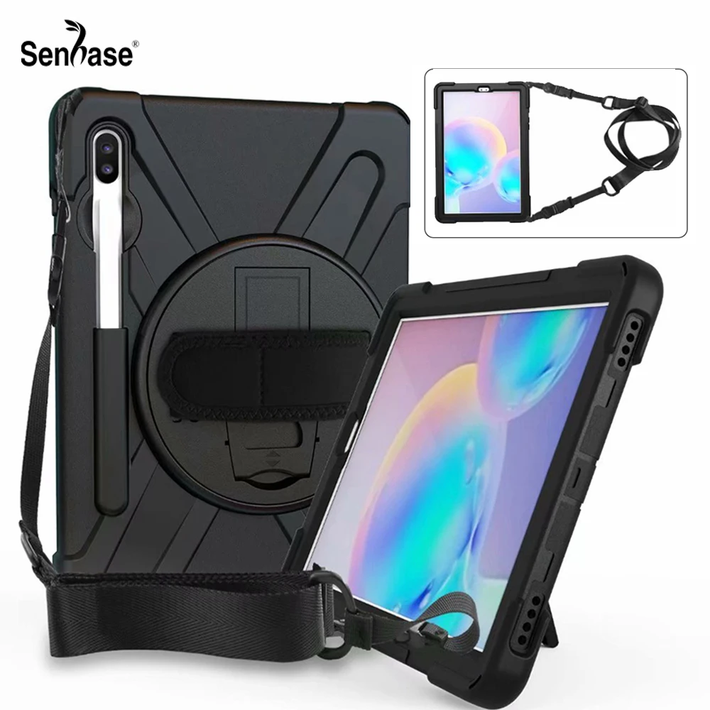 

Shockproof Kids Safe PC Silicon Stand Shoulder Strap Tablet Cover For Samsung Galaxy Tab S6 10.5 inch 2019 SM-T860 SM-T865 Case