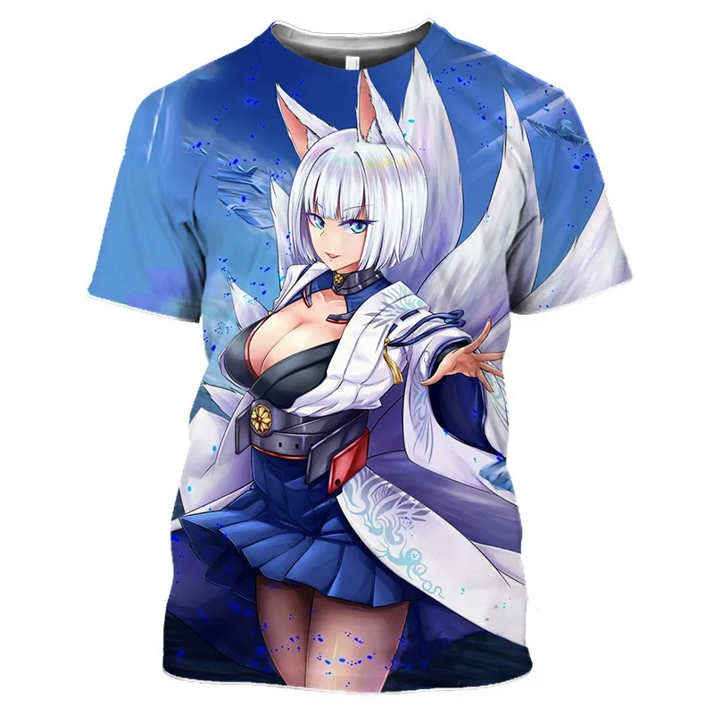 Azur Lane T-Shirts Anime Game Beach Sexy Girls 3D Printed Streetwear Men Women O-Neck Oversized T Shirt Harajuku Kids Tees Tops