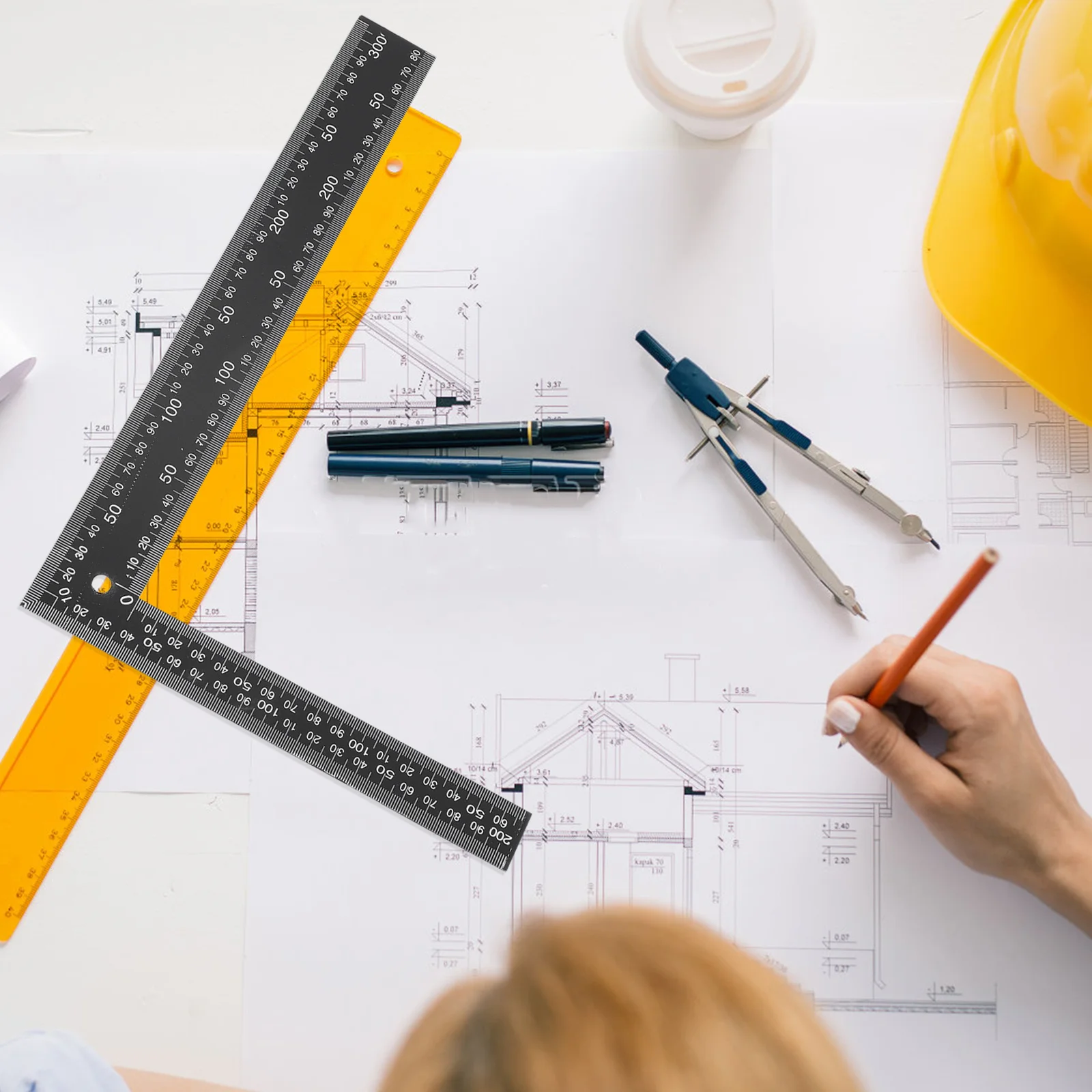 

2Pcs Steel L-Square Ruler Metal Angle Carpenter Engineer Woodworking Measuring Tool Drawing Ruler for Students Office