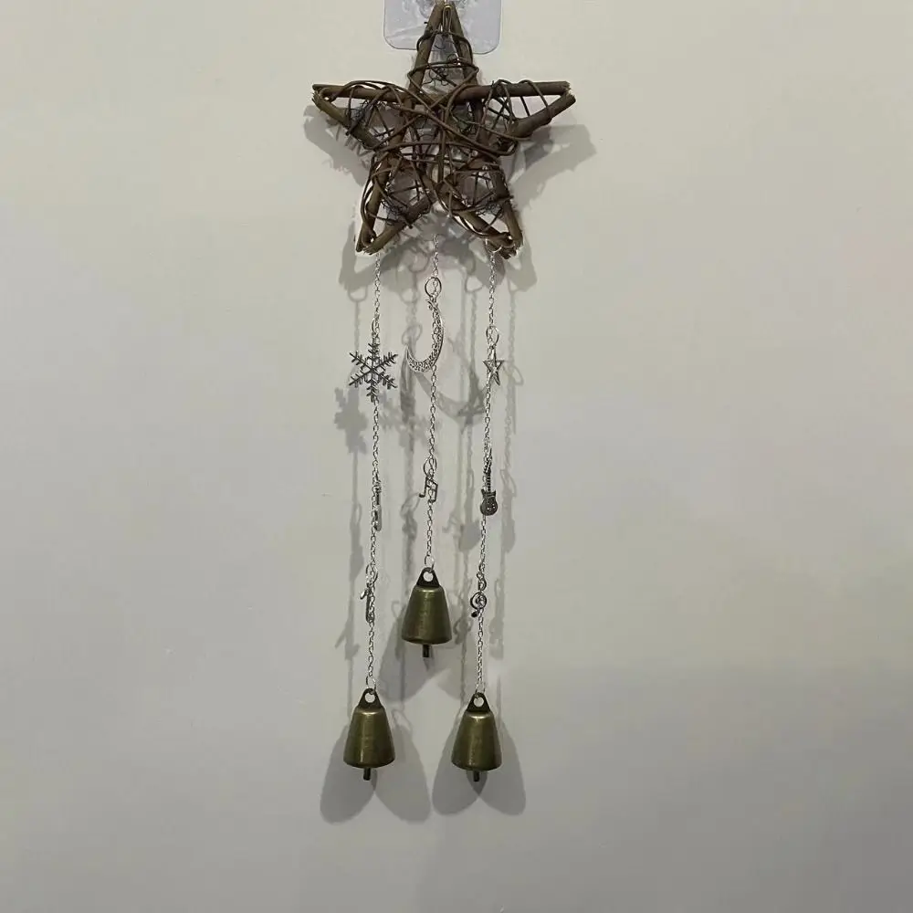 Outdoor Door Vine Circle Witch Bells Wind Chimes Star Moon Retro Star Wind Chime Creative Music Wind Chime Hanging Decoration