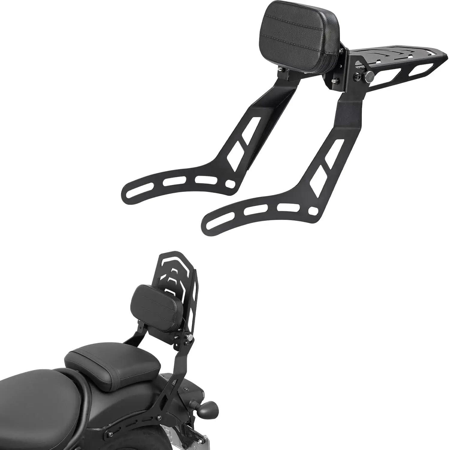 

Sissy Bar with Folding Luggage Rack Compatible with Rebel CMX 500 300 2017-2025 Passenger Backrest Rear Pad Motorcycle Rear Rack