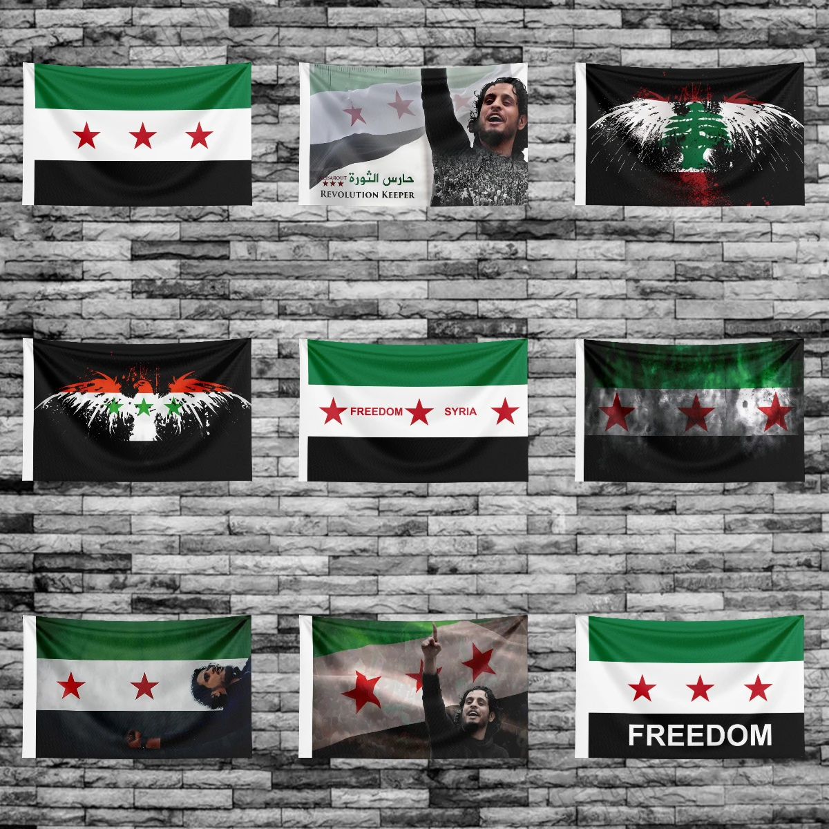 Free Syria flag 90*150cm The Syrian Arab Republic Syrian three star flag Banner Hanging Home Decoration flags