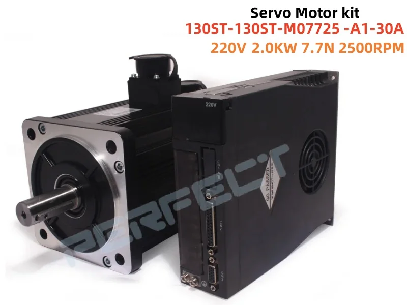 130ST-M07725 AC Servo Motor With Brake Driver 2.0KW 7.7N 30A Send 3m Encoder Line 3m Motor Line 1m Pulse Line Wholesale