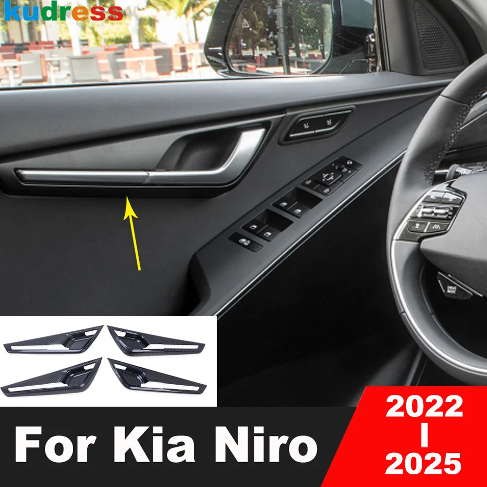 

Car Inside Inner Door Handle Bowl Cover Trim For Kia Niro 2022 2023 2024 2025 Carbon Fiber Interior Mouldings Accessories
