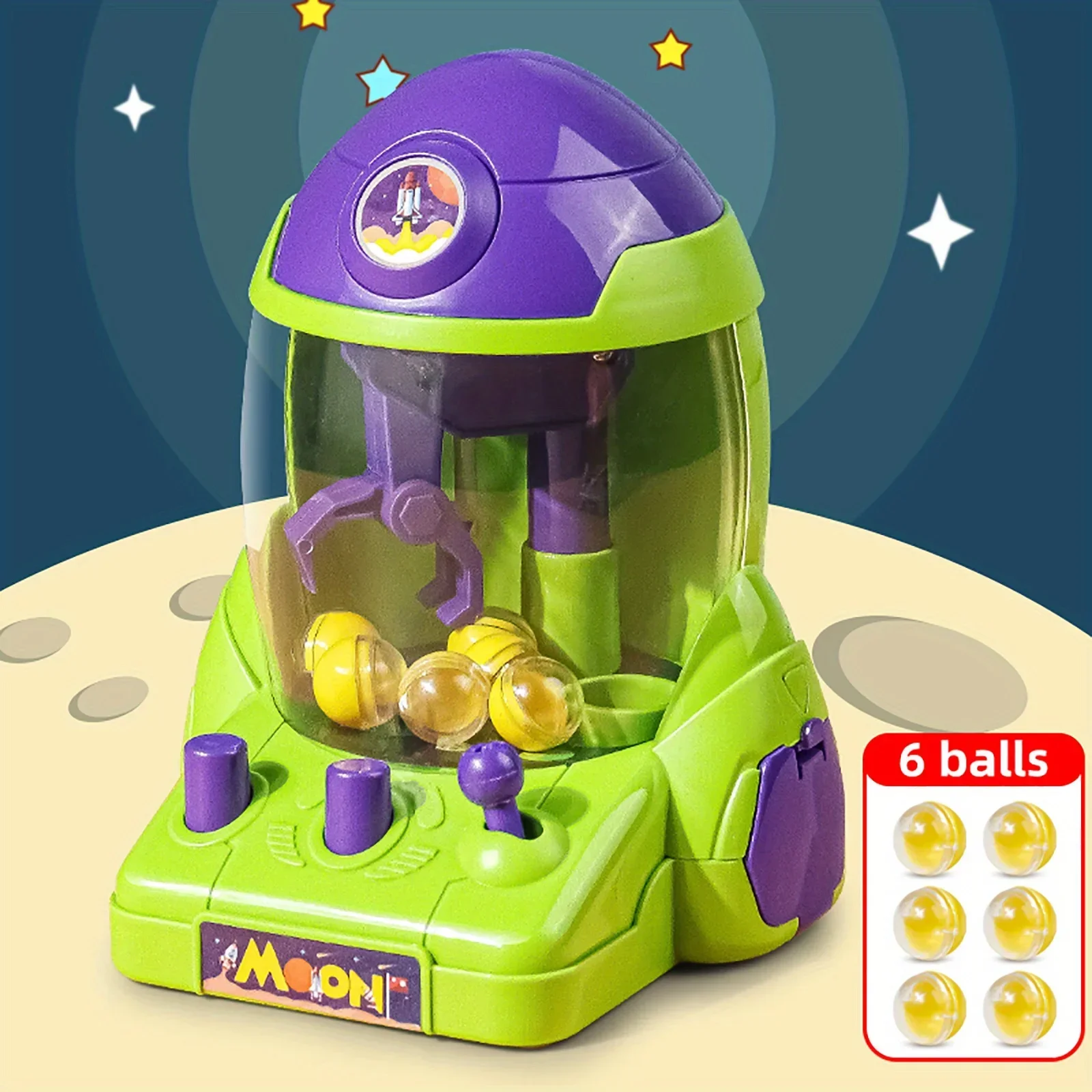 Space Rocket Game Console, Children's Ball Catching Machine, Mini Claw Machine Toy, Parent-child Puzzle Ball Catching Fun
