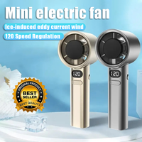 Handheld Mini Fan Portable Fans 120 Wind Speed USB Rechargeable Bladeless Fan Personal Highspeed Mute Fans with Digital Display