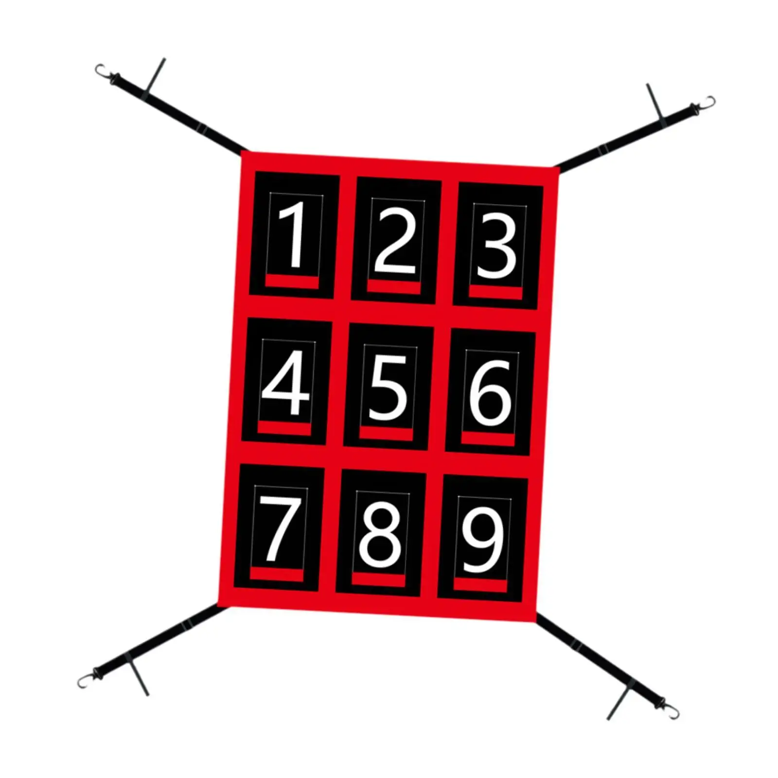 

Регулируемая портативная мишень для бейсбола с 9 карманами для тренировки точности бросков и отработки ударов на открытом воздухе
